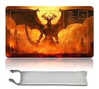 Juego de mesa MTG Playmat + bolsa impermeable gratis, bordes cosidos, para entusiastas de la tarjeta TCG Playmat Mouse Pad MTG Alfombrilla de juego con zonas (original Playmat) (con zona, Nicol Bolas)