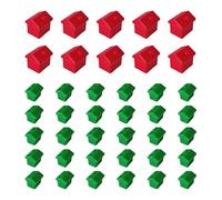 Juego de Mesa Pevlkawr: 10 Casas Rojas y 30 Casas Verdes de Plástico de - Estrategia Inmobiliaria para Todos los Grupos de Edad - 144+ Años