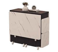 Juego de mesa plegable con 4 sillas sobre ruedas, mesa compuesta de madera que ahorra espacio con freno de bloqueo y estante de almacenamiento, ideal para cocinas pequeñas y salas de estar (negro, 120