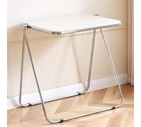 Juego de mesa plegable con taburete, mesa auxiliar moderna de acrílico, mesa auxiliar versátil para sala de estar y dormitorio