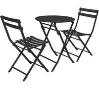 Juego de mesa plegable de 3 piezas y sillas de metal para patio con 2 sillas y 1 mesa, perfecto para jardín, balcón, picnic y camping.