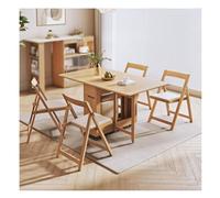 Juego De Mesa Plegable De Madera Maciza con Alas Abatibles, Mesa De Comedor Y Sillas Plegables para Espacios Pequeños, Cocina Y Comedor