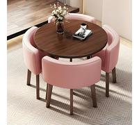 Juego de mesa redonda con 4 sillas para espacios pequeños, solución versátil para negociación y comedor