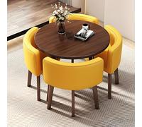 Juego de mesa redonda con 4 sillas para espacios pequeños, solución versátil para negociación y comedor