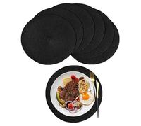 Juego de mesa redonda de 6 unidades, juegos de mesa redondos, conjuntos de mesa redondos de color negro, para cocina, mesa de comedor, fiestas