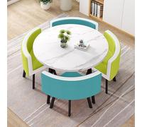 Juego de mesa redonda de conferencias con 4 sillas de 80 x 75 cm, mesa de comedor de desayuno para cocina, moderna mesa redonda y silla, combo para uso doméstico y de oficina