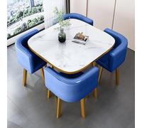 Juego de mesa redonda de conferencias y sillas, juego de comedor de 5 piezas con 1 mesa y 4 sillas, barra de desayuno, mesa de comedor redonda para cocina/comedor, 80 x 74,9 cm, colección de muebles