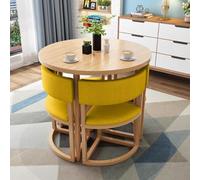 Juego de mesa redonda para 4 personas, mesa de comedor pequeña multiusos y juego de sillas para cocina y comedor