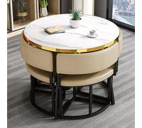 Juego de mesa redonda para 4 personas, mesa de recepción retro para cocina y oficina, con 4 sillas, elegante mesa de ocio para salón y sala de estar