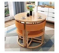 Juego de mesa redonda pequeña con sillas, perfecto para reuniones de oficina, comedor y espacios de ocio, diseño compacto para el balcón del hogar o áreas de negociación (tamaño L)