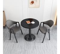 Juego de mesa redonda pequeña y silla para balcón, escritorio de oficina, comedor, muebles compactos para espacios de ocio y negociación