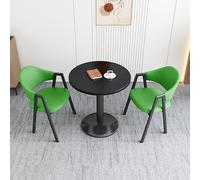 Juego de mesa redonda pequeña y silla para balcón, escritorio de oficina, comedor, muebles compactos para espacios de ocio y negociación