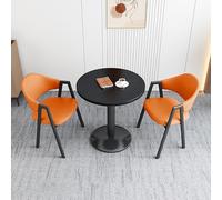 Juego de mesa redonda pequeña y silla para balcón, escritorio de oficina, comedor, muebles compactos para espacios de ocio y negociación