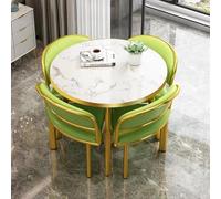 Juego de mesa redonda y silla con marco de metal resistente para uso en oficina, hotel y vestíbulo