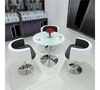 Juego de mesa redonda y silla para espacios pequeños, ideal para cafeterías, salones de belleza, oficinas y salas de reuniones