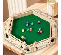 Juego de Mesa 'Shut The Box' para 6 Jugadores, Juego de Dados de Madera Tradicional para Pub, Educa a Niños y Adultos, Ideal para Familias, Color Natural - 1 Pieza