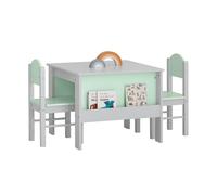 SoBuy Juego de mesa y silla infantil muebles para niño mdf gris y verde