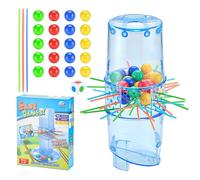 Juego De Mesa Sticks - Fast Fun Kerplunk | Juego De Tracción con, Fácil De Aprender para Enfocar La Atención Y La Coordinación Mano-. Torre De Pagoda con Cuentas De Colores, Dados ABS, Pequeño