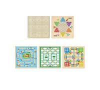 Juego de Mesa Tablero de ajedrez Interactivo multifunción de Madera Que fomenta la lógica y la imaginación. Juguete Divertido for Viajes y Fiestas Familiares. ajedrez(5-in-1)