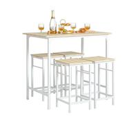 Juego de mesa y 4 taburetes blanco sobuy ogt11-wn 60 cm