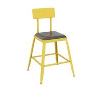 Juego de mesa y silla cuadrada de hierro colorido taburetes altos pequeños para balcón, cafetería, tienda de té, muebles de acento amarillo para desayunos y espacios de comedor