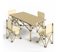 Juego de mesa y silla de camping, mesa plegable portátil con 4 sillas para actividades al aire libre, ideal para pesca, barbacoa, picnic y fiestas en el jardín, incluye bolsa de transporte