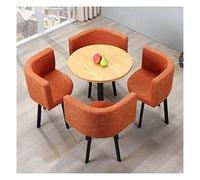 Juego de mesa y silla de diseño moderno para oficina, ocio, recepción, 1 mesa, 4 sillas, creativo, multifuncional, almacenamiento, hogar, cocina, mesa de comedor (color: azul) (naranja)