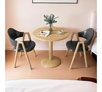 Juego de mesa y silla de oficina, mesa de comedor redonda para 2 personas con patas de metal, diseño de mediados de siglo, ideal para cafeterías, salones de belleza y comedores pequeños