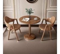 Juego de mesa y silla de oficina para 2, mesa de comedor redonda y sillas, estilo de mediados de siglo, mesa circular pequeña con patas de metal para comedor o cafetería