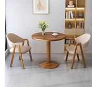 Juego de mesa y silla de oficina para 2, pequeña mesa de conferencias redonda con silla de respaldo, 3 piezas que ahorran espacio, mesas de negociación, sala de recepción, mesa de café