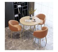 Juego de mesa y silla de recepción Balcón Cafe Casual Simple Mesa y silla Combinación Oficina Sala de reuniones Negociación 80cm (Color: Gris) (Naranja)