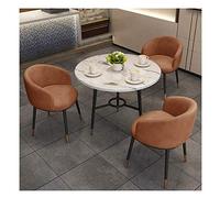 Juego de mesa y silla de recepción de oficina, diseño moderno, cocina para el hogar, mesa de comedor creativa de 80 cm, estilo nórdico minimalista, hotel, restaurante (color: gris) (naranja)
