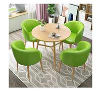 Juego de mesa y silla para el hogar, sala de estar, balcón, cafetería, mesa de ocio simple de 80 cm, para oficina, recepción, patio, cocina, occidental (color: azul) (verde)