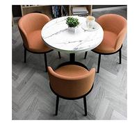 Juego de mesa y silla para sala de estar, balcón, restaurante, mesa combinada, simple, moderna, pequeña mesa redonda, recepción, negocios (color: verde) (naranja)