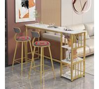 Juego de mesa y sillas de altura de barra, mesa de comedor compacta con patas resistentes y parte superior fácil de limpiar para el hogar y la oficina