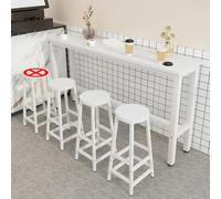Juego de mesa y sillas de bar, mesa alta rectangular con taburetes para encimera de cocina o cafetería, diseño de madera que ahorra espacio, ideal para zonas estrechas