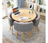 Juego de mesa y sillas de comedor para 4 oficinas, recepciones, discotecas, redondas, cuadradas, de piel, sala de conferencias, mesa de negociación de negocios y silla, combinación de 80 cm