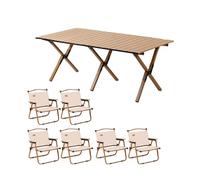 Juego de mesa y sillas de picnic plegables, mesa de camping plegable y 6 sillas ligeras para jardinería, pesca, festivales, fácil de transportar