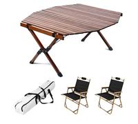 Juego de mesa y sillas plegables de camping, portátil y plegable para uso en interiores y exteriores, incluye bolsa de transporte
