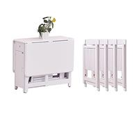 Juego de mesa y sillas plegables, mesa de comedor extensible con ruedas y cajón, madera maciza, estilo granja, ahorro de espacio con 4 sillas