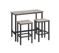 Juego de Mesa y Taburetes de Bar Mesa de Desayuno con 2 taburetes Marco de Acero