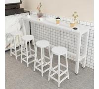 Juego de Mesa y taburetes de Bar rectangulares: Muebles Altos para Cocina y cafetería Que ahorran Espacio, Elegante diseño de Madera a la Altura del mostrador para Comer y Recibir Invitados.