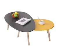 Juego de mesas nido modernas de mediados de siglo, con detalles de madera, fácil montaje, ideal para sala de estar, balcón, oficina, mesas auxiliares elegantes para decoración del hogar (2 grandes)