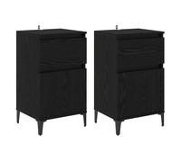Juego de mesitas de noche - armarios de noche con cajón roble negro 40 x 35 x 70 cm