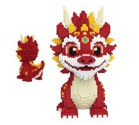 Juego de microbloques de construcción, 11322 + piezas de dragón rojo, modelo de bloques de construcción, minibloques de construcción modulares, modelo de juguete de arquitectura, regalo para