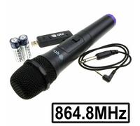 QTX | Sistema de micrófono inalámbrico alimentado por USB | UHF 864,8 MHz, negro