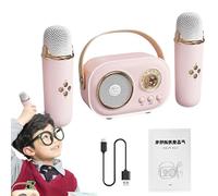 Juego de micrófono y altavoz de karaoke para niños, pequeño altavoz de karaoke | Micrófonos para niños pequeños para cantar - Juego de altavoces con micrófono portátil para entretenimiento en el hogar