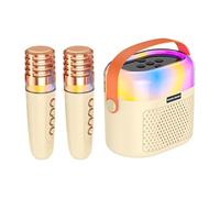Juego de micrófono y altavoz, pequeña máquina de karaoke | Máquinas vocales infantiles portátiles de 1200 mAh - 2 micrófonos inalámbricos, altavoces karaoke, de karaoke para Navidad y