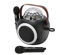 Juego de Micrófono y Altavoz, Soporte de Luz LED Silencioso USB AUX Máquina de Karaoke Portátil de Alta Potencia para el Hogar