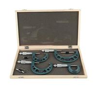 Juego de Micrómetros de Exteriores, 4Pcs Micrómetro Exterior Micro Calibradores Medición de Longitud, 0-100mm, 0-25mm, 25-50mm, 50-75mm, 75-100mm, para Talleres Mecánicos y Automóvil